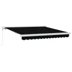 Cortina Retractabilă Negru 350 x 250 cm Stofă și Metal GartenMobel Dekor