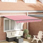 Cortina Retractabilă Roșu și Alb 350 x 250 cm GartenMobel Dekor