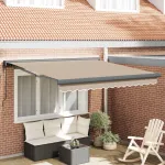 Copertină Bej 350 x 250 cm Poliester și Aluminiu GartenMobel Dekor