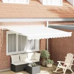 Cortina Retractabilă Alb 350 x 250 cm Poliester și Aluminiu GartenMobel Dekor