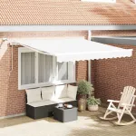 Cortina Retractabilă Alb 350 x 250 cm Poliester și metal GartenMobel Dekor