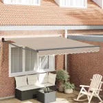 Cortina Retractabilă Bej 350 x 250 cm Poliester și Aluminiu GartenMobel Dekor