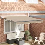 Cortina Retractabilă Bej 350 x 250 cm Poliester și Aluminiu GartenMobel Dekor