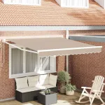 Cortina Retractabilă Bej 350 x 250 cm Poliester și Aluminiu GartenMobel Dekor