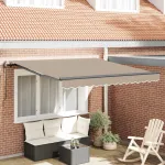 Cortina Retractabilă Bej 350 x 250 cm Țesătură și Aluminiu GartenMobel Dekor