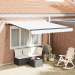 Țesătură pentru copertină cu Alb 350 x 250 cm Poliester GartenMobel Dekor