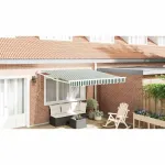Cortina Retractabilă Verde și alb 350 x 250 cm GartenMobel Dekor