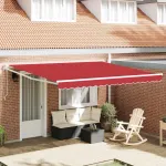 Cort electric retractabil Roșu 400 × 300 cm GartenMobel Dekor