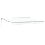 Cortina Retractabilă Alb 400 × 300 cm Stofă și Metal GartenMobel Dekor