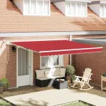 Cortina Retractabilă Roșu 400 × 300 cm Poliester și metal GartenMobel Dekor