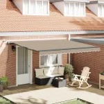 Țesătură pentru copertină cu Bej 400 × 300 cm Poliester GartenMobel Dekor