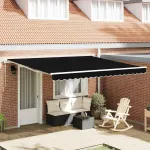 Cort electric retractabil Negru 400 × 350 cm GartenMobel Dekor