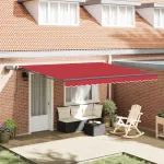 Cortina Retractabilă Manual Roșu 400 ×350 cm țesătură GartenMobel Dekor