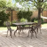 Set de masă pentru grădină 5 pcs Bronz Aluminiu GartenMobel Dekor
