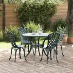 Set de masă pentru grădină 5 pcs Verde Aluminiu GartenMobel Dekor