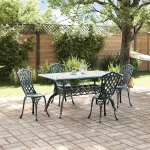 Set de masă pentru grădină 5 pcs Verde Aluminiu GartenMobel Dekor
