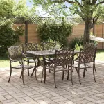 Set de masă pentru grădină 7 pcs Bronz Aluminiu GartenMobel Dekor