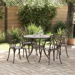 Set de masă pentru grădină 5 pcs Bronz Aluminiu GartenMobel Dekor