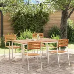 Set de masă pentru grădină 5 pcs Maro Lemn solid de tec GartenMobel Dekor