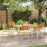 Set de masă pentru grădină 7 pcs Maro Lemn solid de tec GartenMobel Dekor