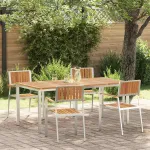 Set dining pentru exterior 5 pcs Maro Lemn Solid de Acacia GartenMobel Dekor