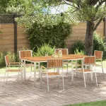 Set dining pentru exterior 7 pcs Maro Lemn Solid de Acacia GartenMobel Dekor