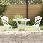 Set masă de grădină 3 pcs Alb Aluminiu turnat GartenMobel Dekor