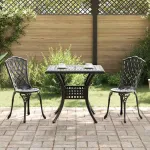 Set masă de grădină 3 pcs Negru Aluminiu turnat GartenMobel Dekor