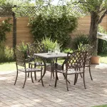 Set masă de grădină 5 pcs Bronz Aluminiu turnat GartenMobel Dekor