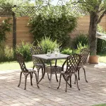 Set masă de grădină 5 pcs Bronz Aluminiu turnat GartenMobel Dekor
