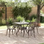 Set masă de grădină 5 pcs Bronz Aluminiu turnat GartenMobel Dekor