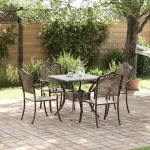 Set masă de grădină 5 pcs Bronz Aluminiu turnat GartenMobel Dekor