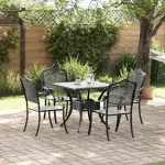 Set masă de grădină 5 pcs Negru Aluminiu turnat GartenMobel Dekor