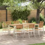 Scaun pentru Grădină 8 pcs Ulei Natural Lemn solid de tec GartenMobel Dekor