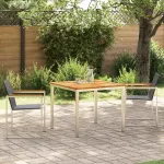 Set de masă pentru grădină 3 pcs Maro Lemn solid de tec GartenMobel Dekor