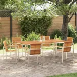 Set de masă pentru grădină 7 pcs Maro Lemn Solid de Acacia GartenMobel Dekor