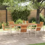 Set de masă pentru grădină 7 pcs Maro Lemn Solid de Acacia GartenMobel Dekor