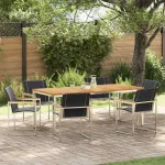 Set de masă pentru grădină 7 pcs Maro Lemn Solid de Acacia GartenMobel Dekor