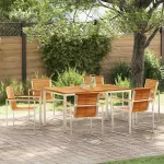 Set de masă pentru grădină 7 pcs Maro Lemn solid de tec GartenMobel Dekor
