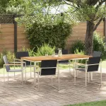 Set de masă pentru grădină 7 pcs Maro Lemn solid de tec GartenMobel Dekor