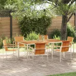 Set de masă pentru grădină 7 pcs Maro Lemn solid de tec GartenMobel Dekor