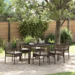 Set de masă pentru grădină 7 pcs Maro poliratan GartenMobel Dekor