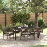 Set de masă pentru grădină 7 pcs Maro poliratan GartenMobel Dekor