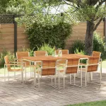 Set de masă pentru grădină 9 pcs Maro Lemn Solid de Acacia GartenMobel Dekor