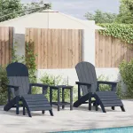 Scaun pentru Grădină 3 pcs Bleumarin Polietilenă GartenMobel Dekor