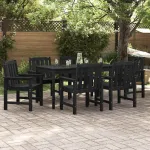 Scaun pentru Grădină 6 pcs Negru 65.5 x 59 x 88 cm Polietilenă GartenMobel Dekor