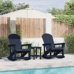 Set de lounge pentru grădină 3 pcs Albastru marin HDPE GartenMobel Dekor