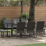 Set de masă pentru grădină 11 pcs Negru Oțel GartenMobel Dekor