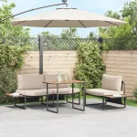 Set de masă pentru grădină 3 pcs Gri taupe Oțel GartenMobel Dekor