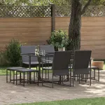 Set de masă pentru grădină 9 pcs Negru Oțel GartenMobel Dekor